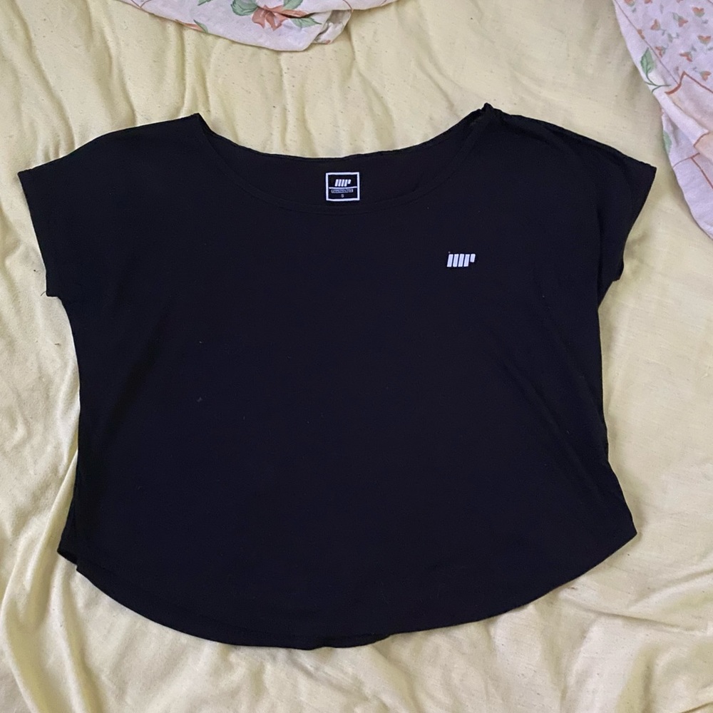 My Protein Black Cropped T-Shirt Gym Arhletic